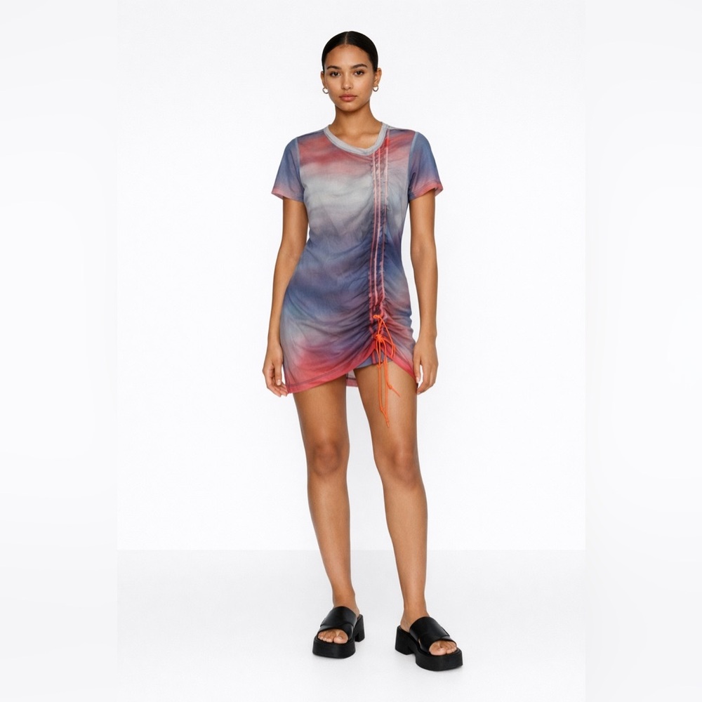 Y-3 Yohji Yamamoto Multicolor Mesh Cinch Mini Dress